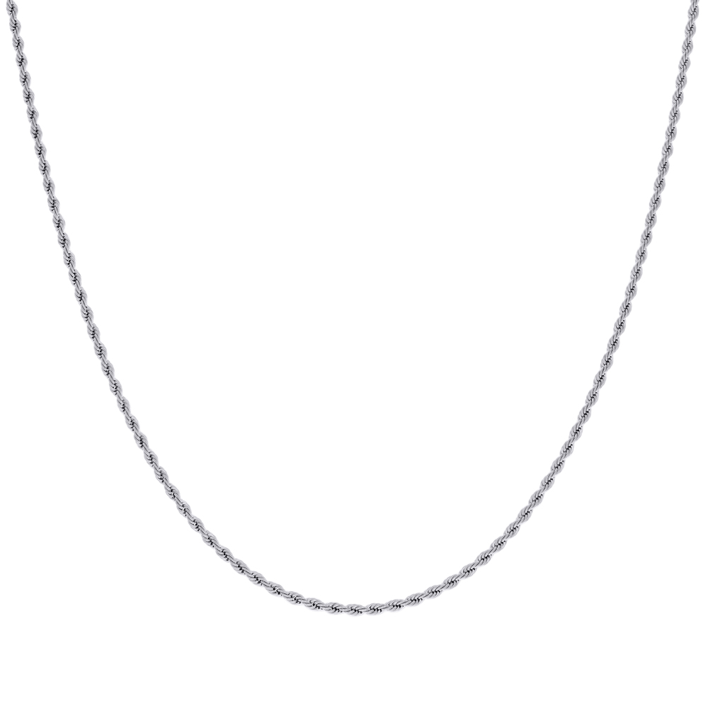 Elegant Silver Rope Chain Necklace